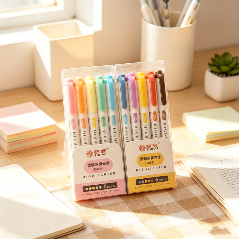 Highlighter Set Pastel - 5 Colors Double Head Pastel Highlighters,
