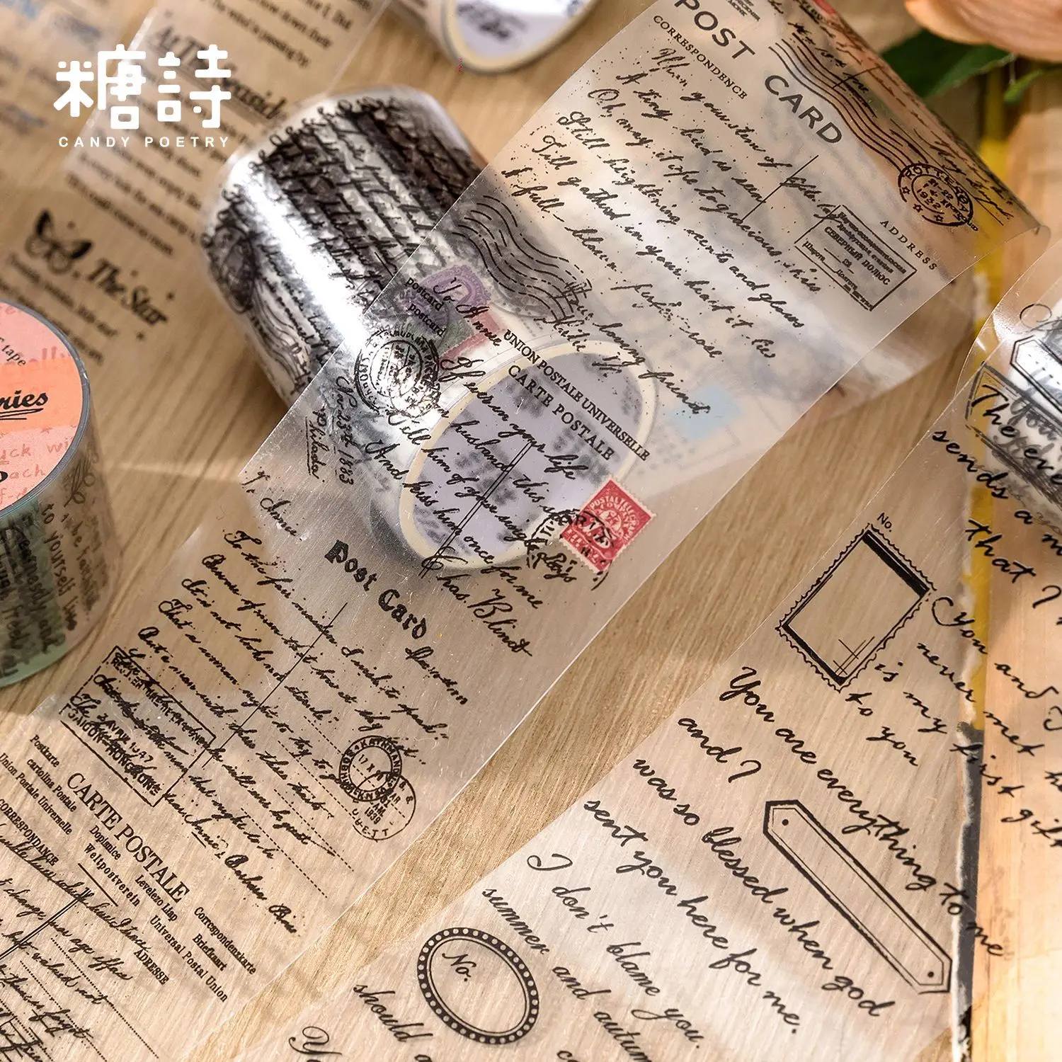 Washi Tape Set - Transparent English Phrase Washi Tape Stickers