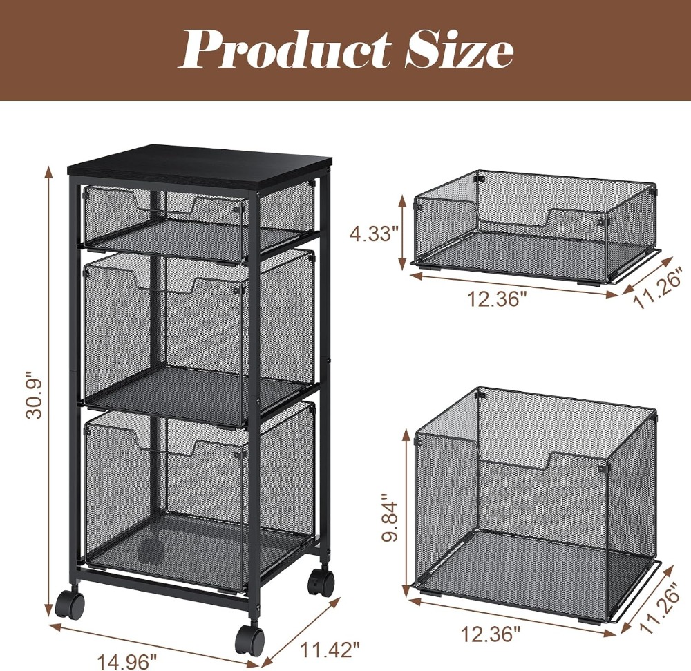 3 Drawer Mobile File Cabinet f - огляд і ціна File Folder Hanging