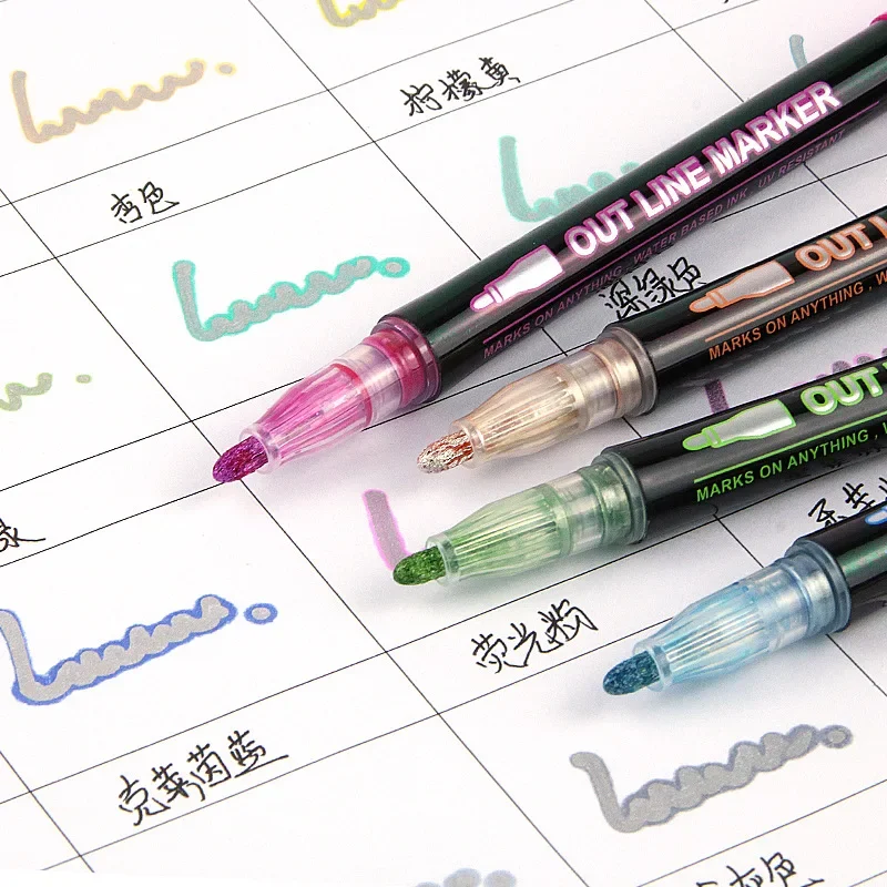36 Color Double Line Outline A - огляд і ціна Highlighter Set Pastel