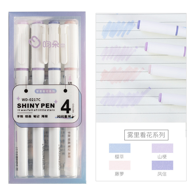 4 Pcs/Box Kawaii Glitter Highl - огляд і ціна Highlighter Set Pastel
