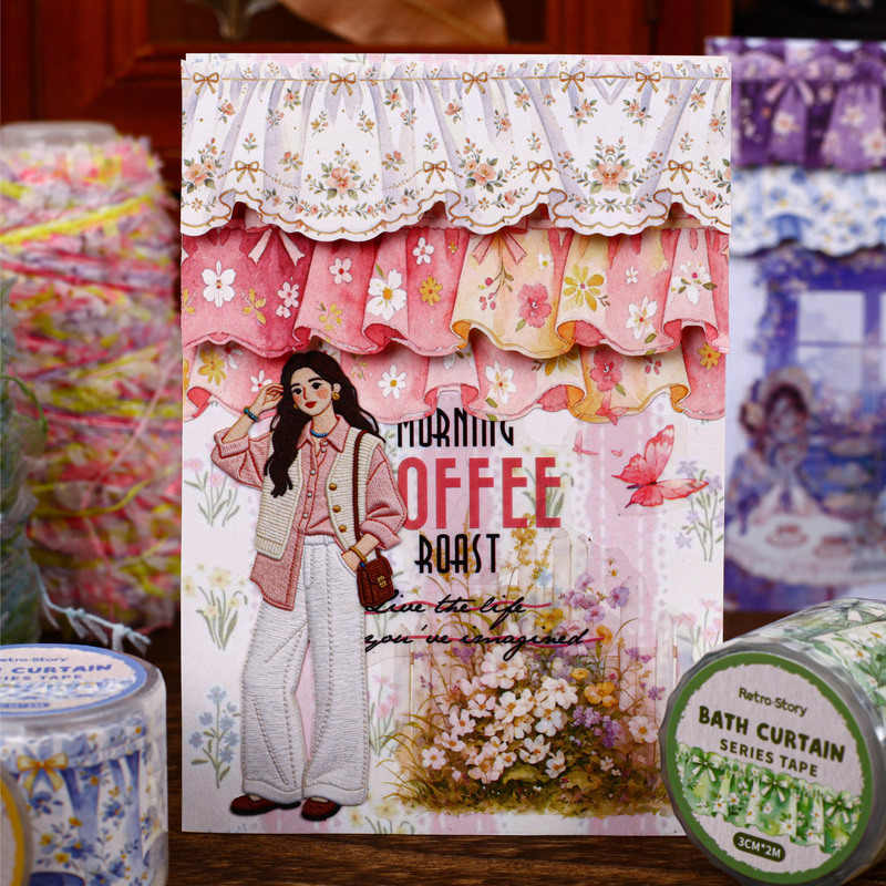 3x200cm/1roll Pleated Curtain  - огляд і ціна Washi Tape Set