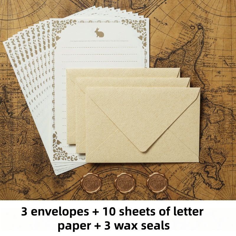 16PCS Vintage Linen Envelopes  - огляд і ціна Wax Seal Stamp Kit