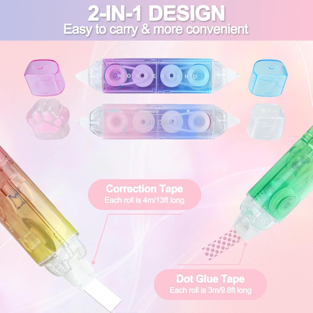 6 Pcs Correction Tape, 2 in 1  - огляд і ціна Correction Tape Roller
