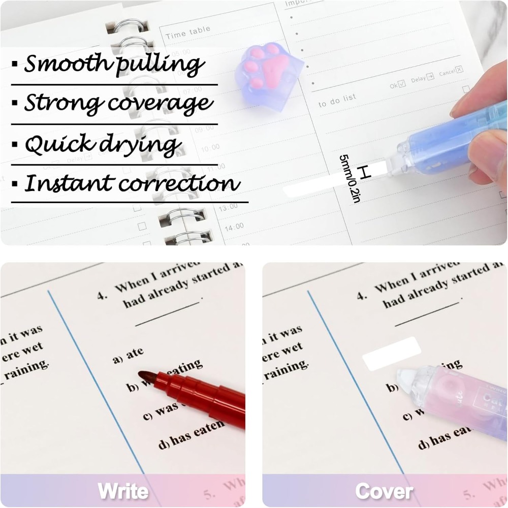 6 Pcs Correction Tape, 2 in 1  - огляд і ціна Correction Tape Roller