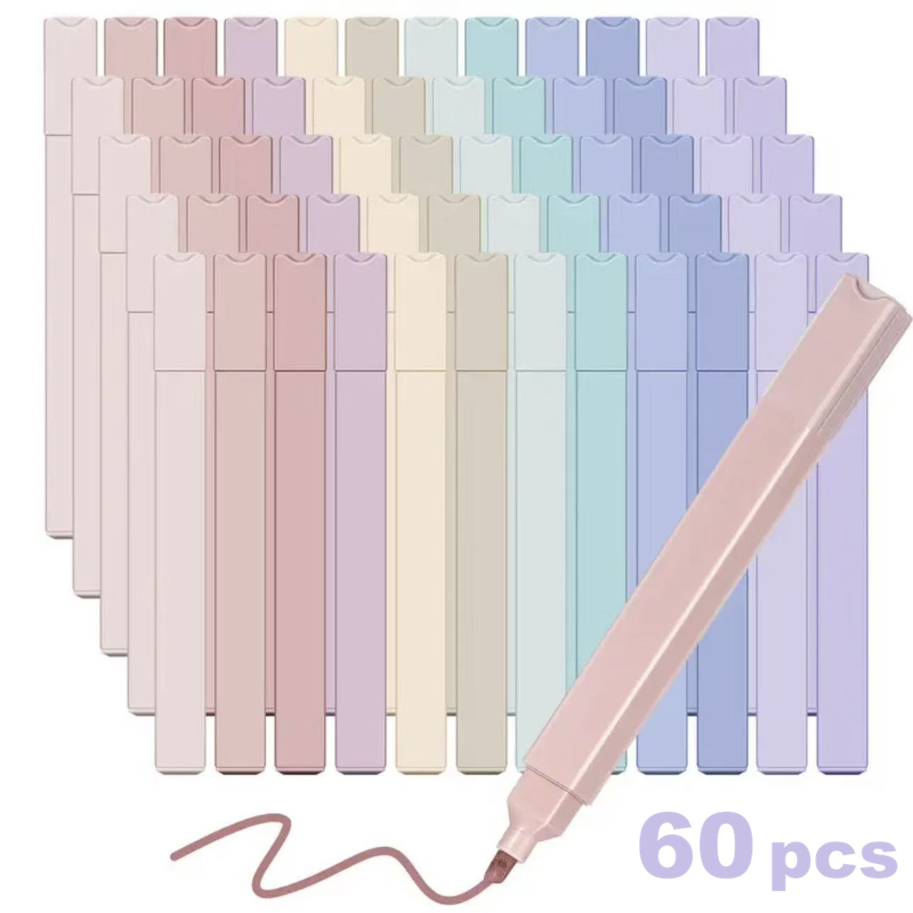 12/60pcs Aesthetic Highlighter - огляд і ціна Highlighter Set Pastel