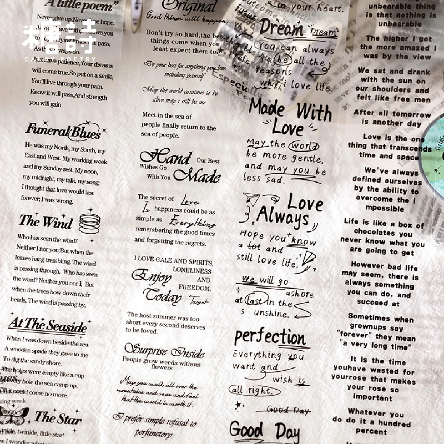 Transparent English Phrase Was - огляд і ціна Washi Tape Set