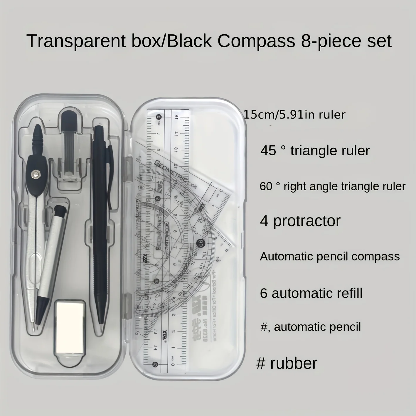 8-in-1 Mathematical Geometry K - огляд і ціна Compass Geometry Set