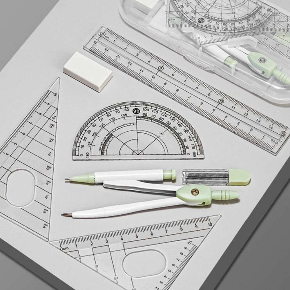 8PCS/Set Plastic Ruler Compass - огляд і ціна Compass Geometry Set