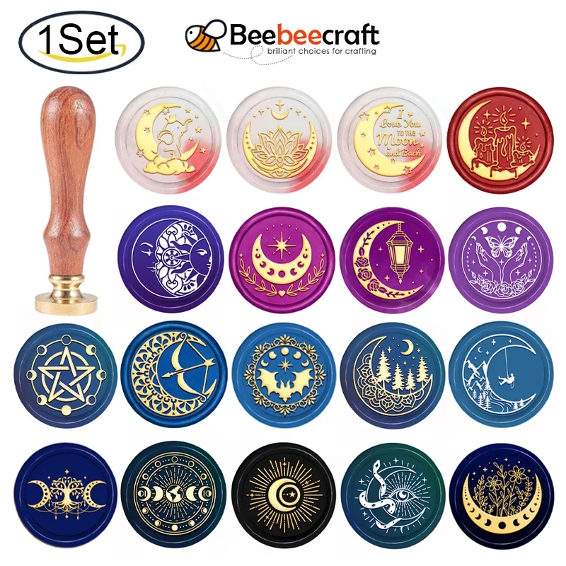 1PC  Moon Phase Wax Seal Stamp - огляд і ціна Wax Seal Stamp Kit