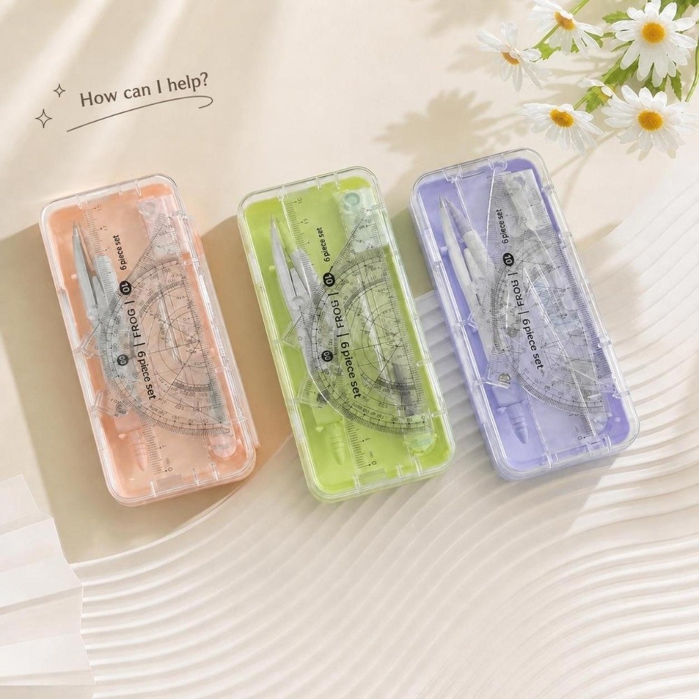 2/7pcs Portable Tulip Student  - огляд і ціна Compass Geometry Set